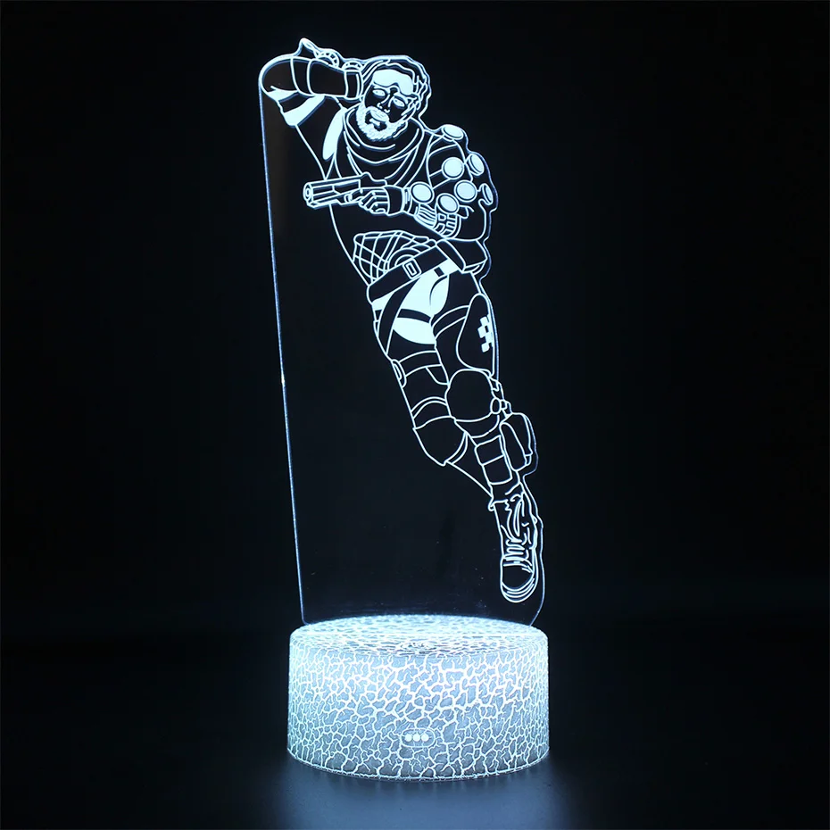 3d Table Lamp Battle Royale APEX Figure Skin Lamp Remote Control Sleep Nightlight Illusion APEX Legends USB Nightlight