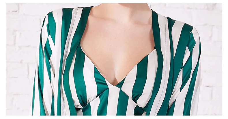 Women's 3 Pieces Pajamas Sets Emulation Silk Striped Pajamas Women Sleepwear Sets Autumn Homewear