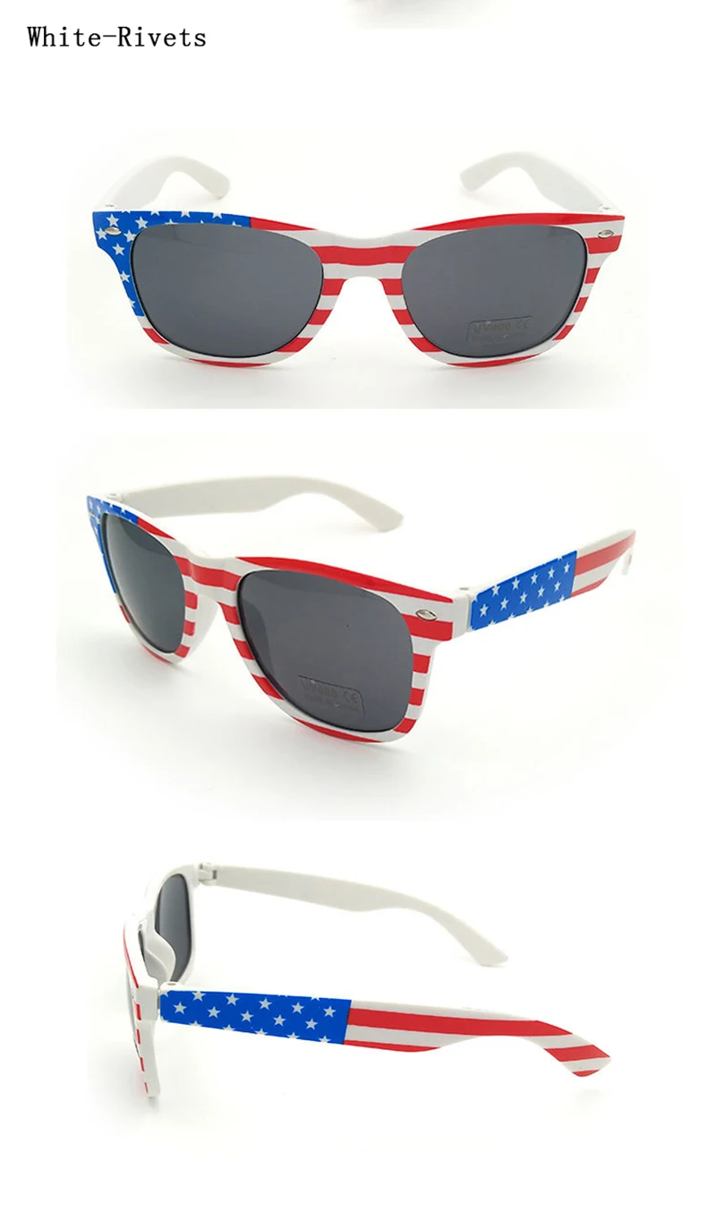 Солнцезащитные очки с заклепками, Американский национальный флаг, женские, мужские, вечерние, Клубные, солнцезащитные очки для вождения, UV400 L3