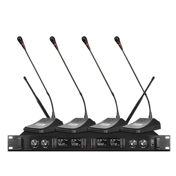Xtuga CM140 uhf 4 チャンネルプロフェッショナルグースネックマイクシステム会議ワイヤレスマイク固定周波数会議場所
