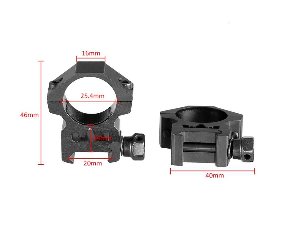 2шт 25,4 мм " кольца среднего профиля подходят для Вивера стиль Пикатинни 20 мм крепление направляющей «Ласточкин хвост» для винтовки