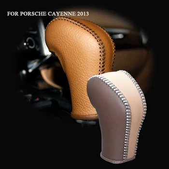 

Genuine Leather Gear Knob Cover For Porsche Cayenne 2013 Car Covers on The Gear Shift Knob Gear Stick Case PPC Gear Shift Collar