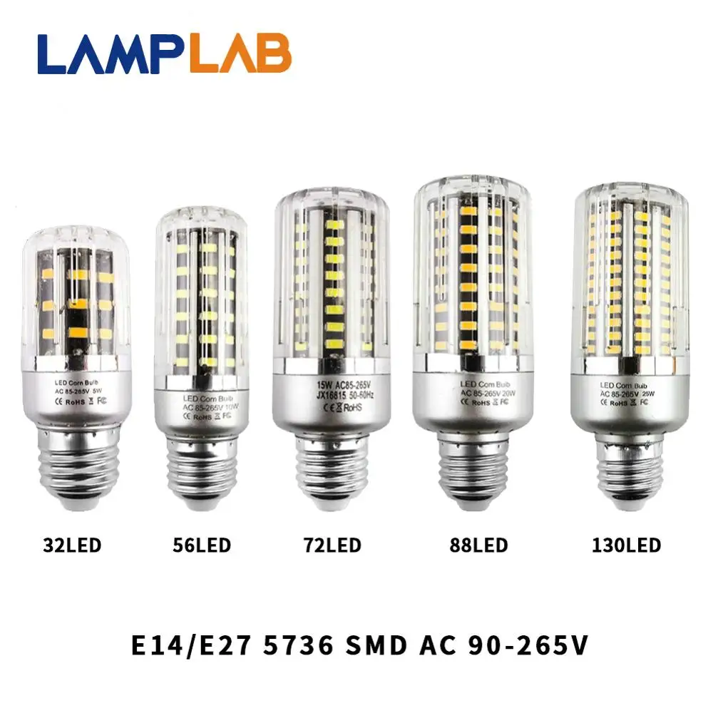 LED SMD5736 220V E14 E27 Corn Bulb Light Lamp Chandelier Candle Home Decoration 32 56 72 88 130 LEDs | Освещение