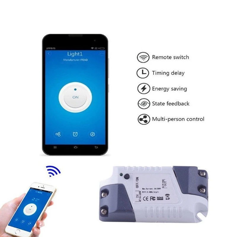 Quality Smart Switch Wifi Remote Light Switch Universal Module Relay, Wireless Voice Control and Timer Switch, Work with Amazon