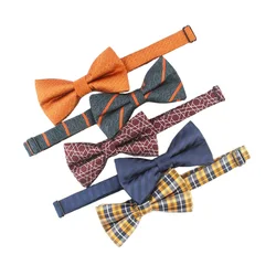 Striped Letters Geometry Bowtie Fashion Mens Wedding Party Banquet Bow Ties Business Polyester Dress Casual Men Accessories