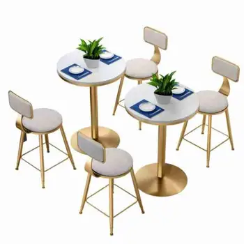 

Nordic net red tea shop table and chair combination simple cafe marble table and chair dessert shop casual dining table and chai