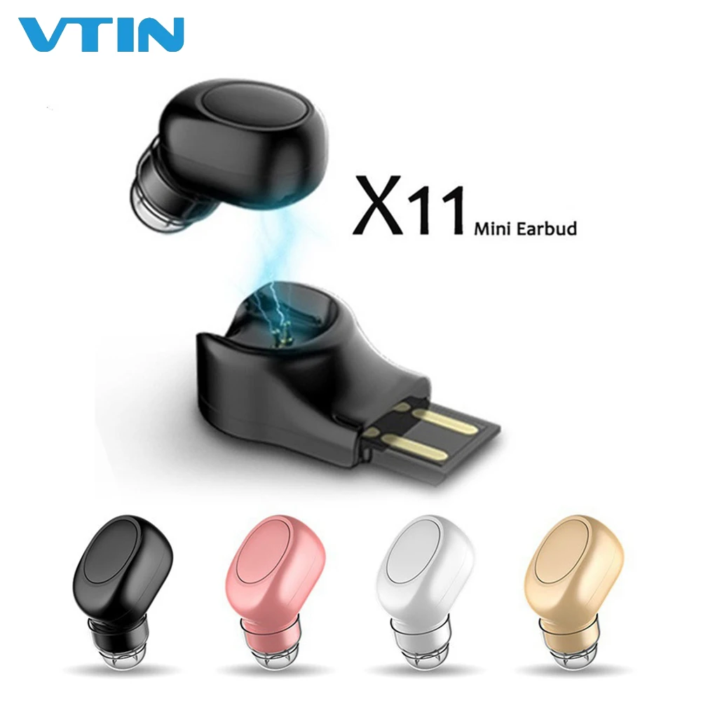 VTIN X11 Mini Bluetooth 4 1 Беспроводная гарнитура невидимые стерео наушники автомобильные
