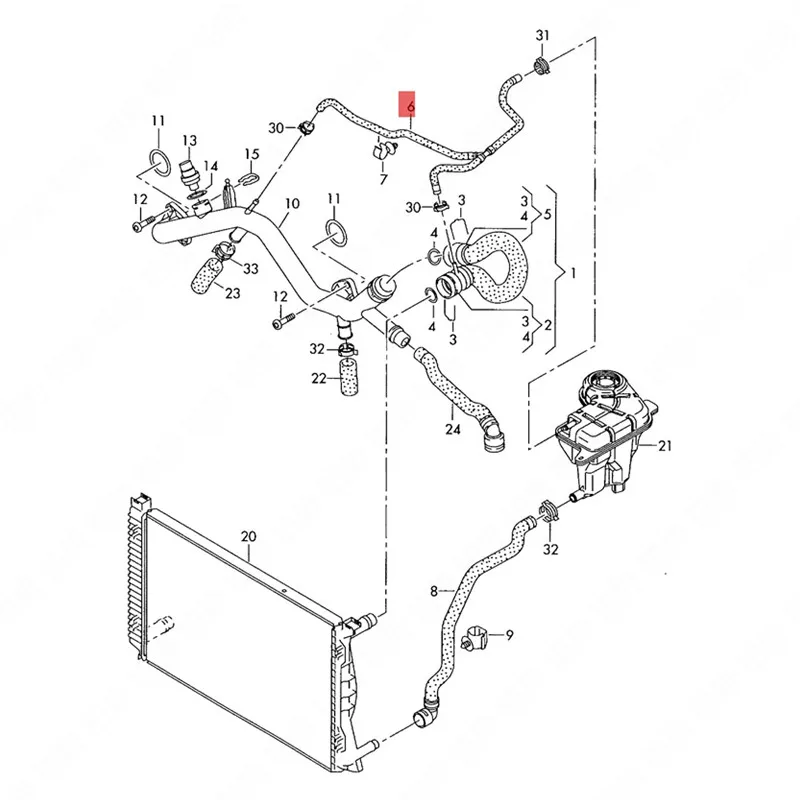 Автомобильный чайник с антифризом трехполосная водопроводная труба 2005-au di2.4 2,8 3,2 A6 C6 соединительный шланг