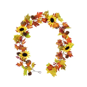 

1pc Simulation Flower Vine Maple Leave Flower Vine Sun Flower Vine Yellow