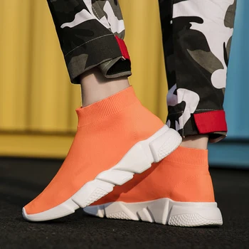 

Men's Fashion Sneakers Comfortable Outdoor Non-slip Men Casual Shoes High Quality Trend Socks shoes Zapatos Hombre Hard-Wearing