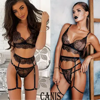 

swimwear New Women Sexy Lingerie Babydoll Sleepwear Underwear Lace Dress Bra Panty set