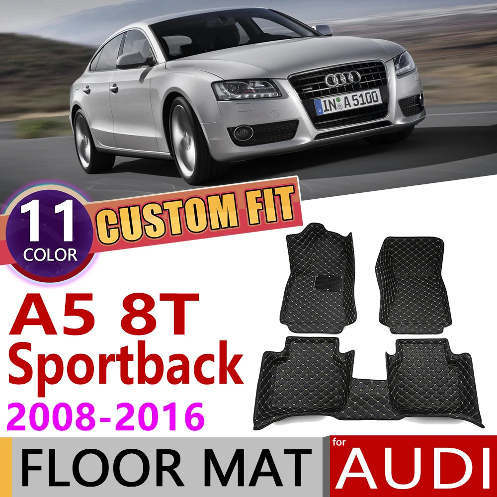 Изготовленный На Заказ автомобильный кожаный коврик для Audi A5 8T 8F Sportback 2008~ 5 мест, коврик для ног, аксессуары для ковров, 2009, 2010, 2011, 2012