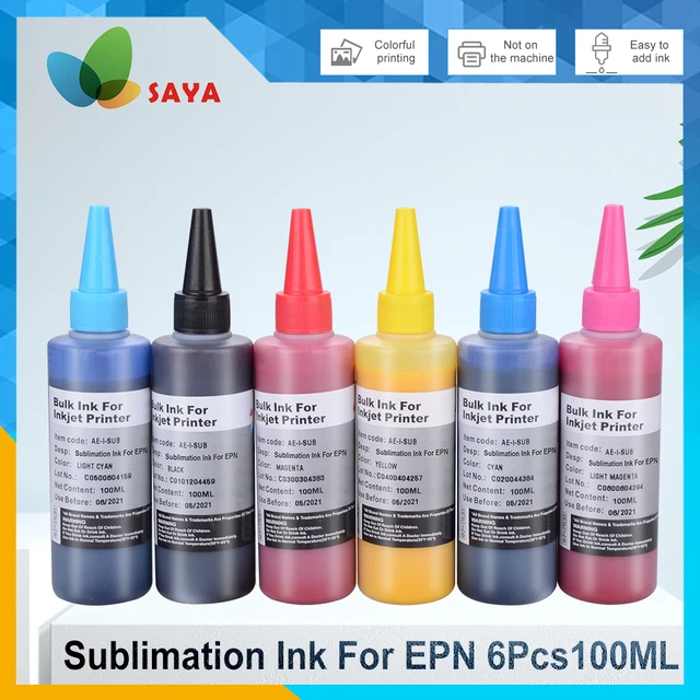 100ML Sublimation Ink For EPSON L805 L210 L355 L1800 ET2720 Printer kit Used For Mug Cup/T-Shirt Heat Transfer Ink 6 Colors/set 2