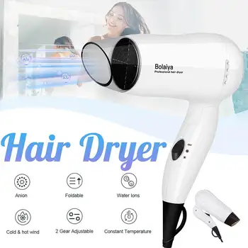 

Mini Electric Hair Dryer Foldable Negative Ions Salon Hairdressing Blow Student Hot Hairdryer 2 Speed Control EU/US Plug