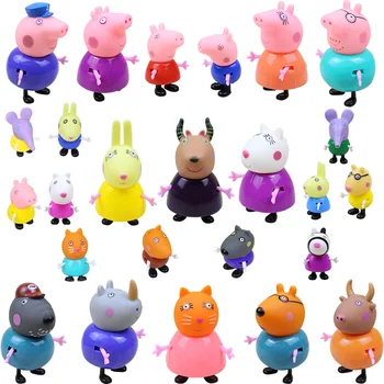 

Peppa pig George pepa pig figuras friend Family Pack Dad Mom Action Figure Anime Toys peppa pig birthday decoration gift set