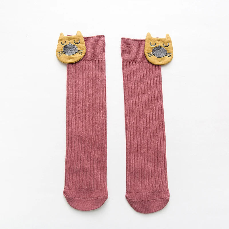 Милые Гольфы с 3D принтом животных для малышей, рождественские носки для малышей длинные носки с кошачьими ушками для маленьких девочек