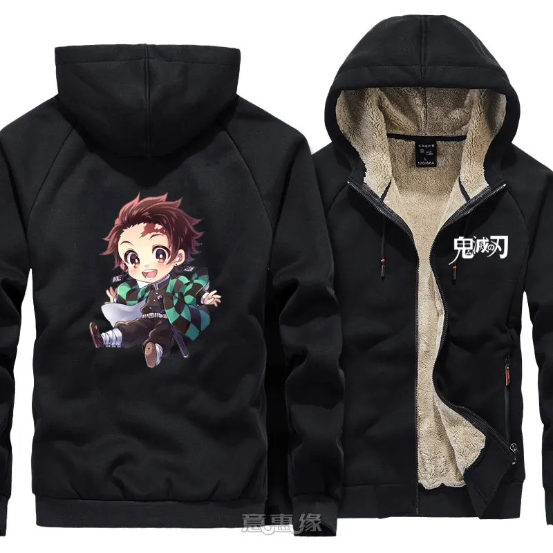 Демон убийца: Kimetsu no Yaiba Толстовка Kamado Tanjirou Nezuko пальто куртка зимняя мужская Tomioka Giyuu Толстая толстовка на молнии