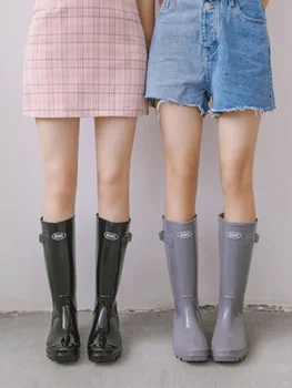 

Fashion rain boots female adult rubber shoes high rain boots long boots cute water shoes non-slip overshoes outer wear