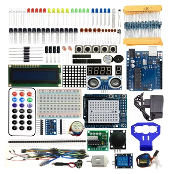 

Elego UNO Project The Most Complete Starter Kit for Arduino UNO R3 Mega2560 Nano with Tutorial / Power Supply / Stepper Motor