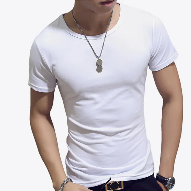 

H-C138 Summer Solid Color Cotton Mens Running Men Tights Slim Tshirt