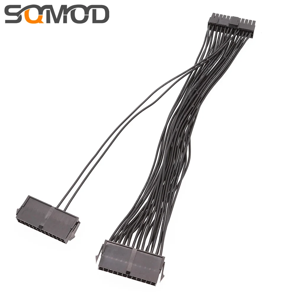 30CM Dual PSU Cable Extension Adapter ATX 20+4 24Pin Molex Power Supply Sync Starter for BTC Bitcoin Miner Mining