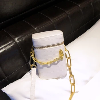 

Mobile Phone Bag Female Messenger Mini Bag New Fashion Simple Female Bag Crocodile Pattern Chain lipstick Case Bag Louie Vuiton