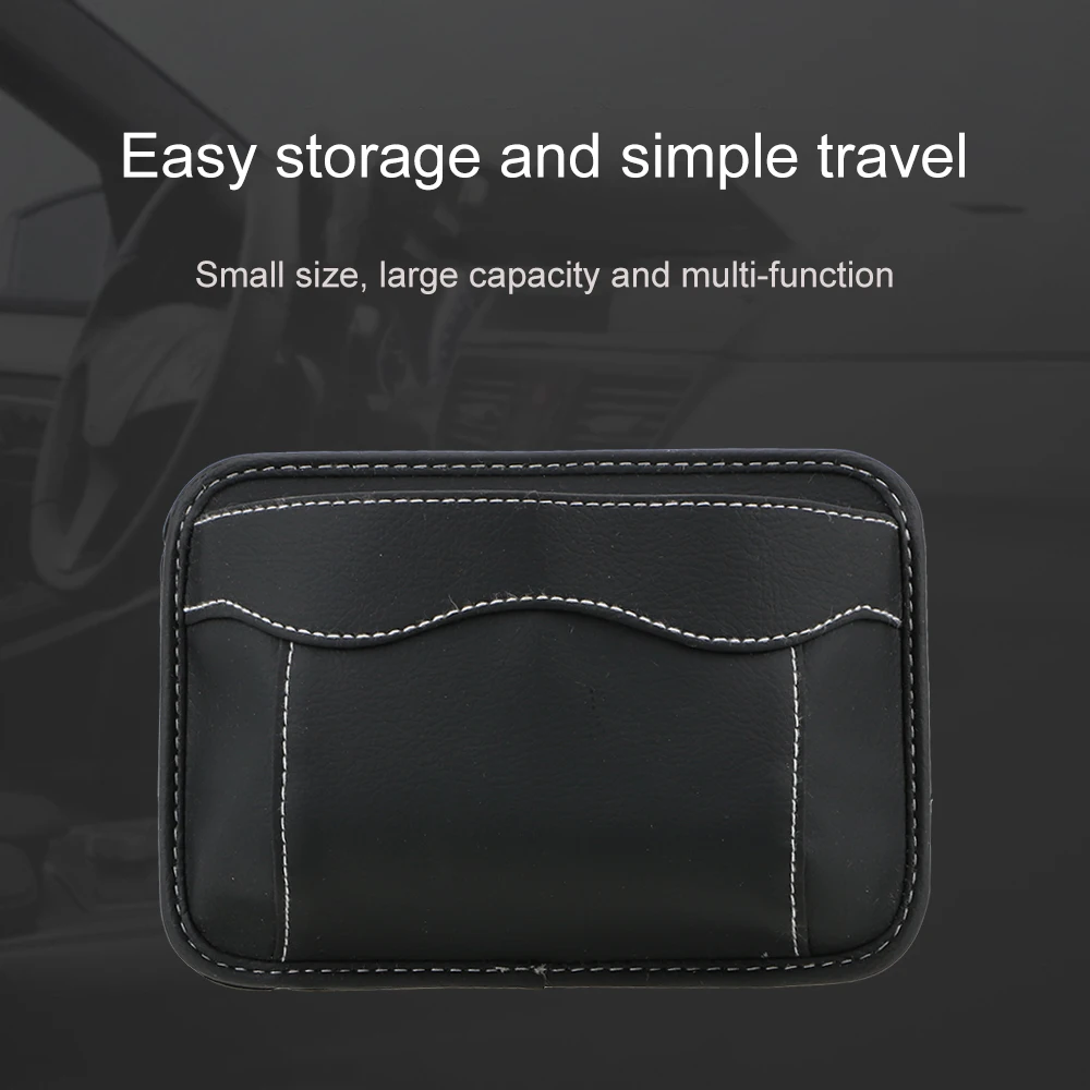 FORAUTO Car Pouch Bags Organizer Car Storage Box PU Leather Cards Mobile Phone Collecting Sticky Bag Stowing Tidying