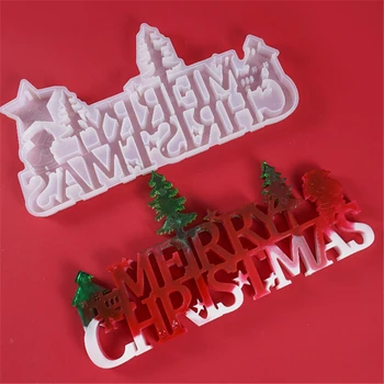 

Hot Sale Christmas Mould, Letter Snowman Plastic Mold Embossing Die DIY Tools for Christmas Ornaments White Xmas Decor wholesale