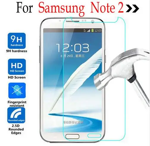 Закаленное стекло для samsung galaxy note 2 Защита экрана note2 ii n7100 n7105 n710Мобильные