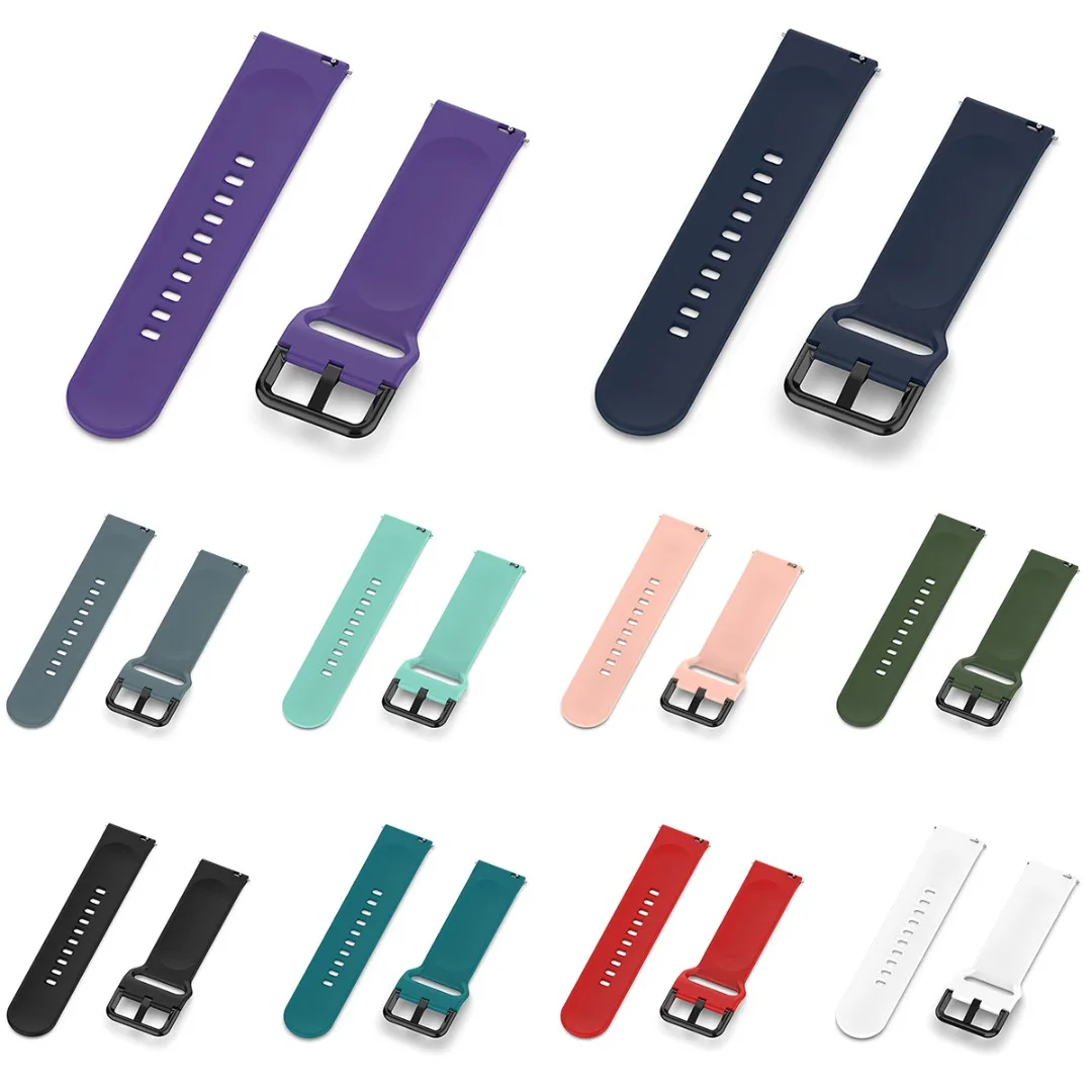 20mm Universal Strap Adjustable Soft Silicone Bracelet Watch Bands Strap For Samsung Galaxy Watch 40mm R500/Active 2 Wrist Band