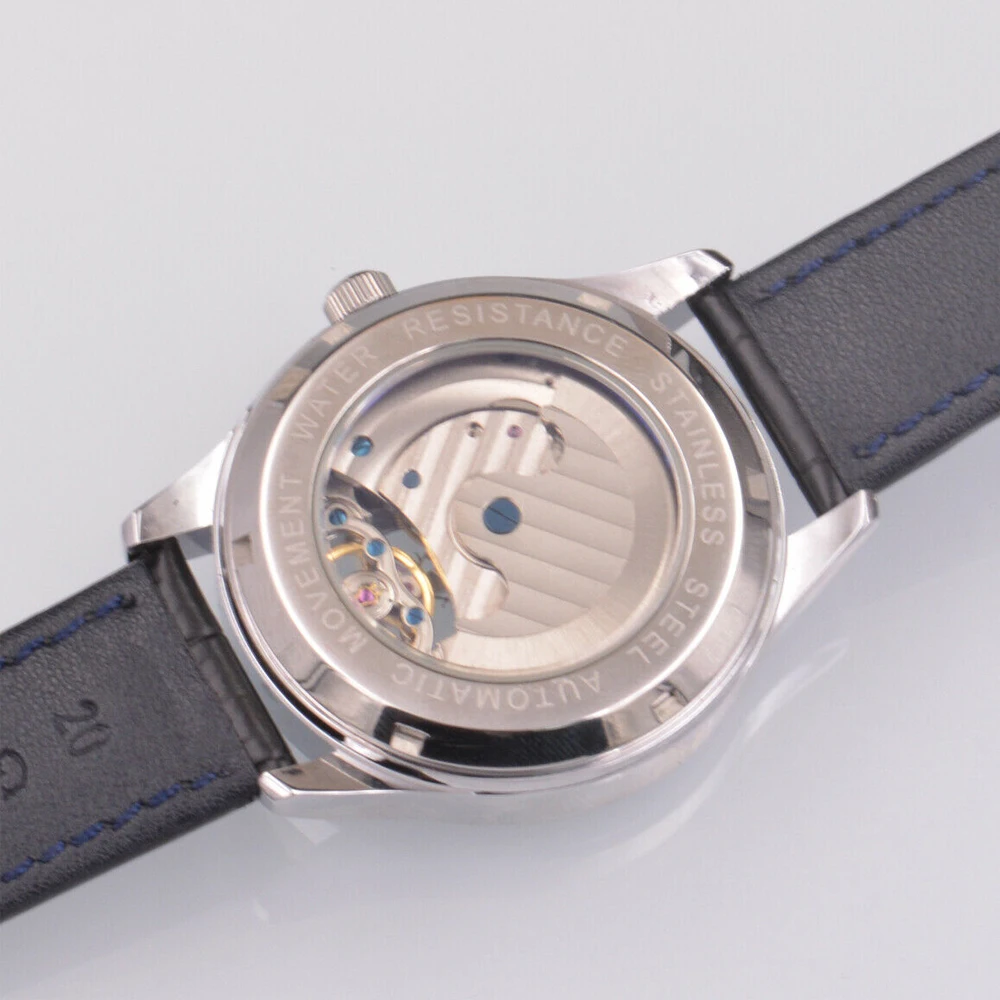 Чехол из сплава с черным циферблатом deber 41 мм Moon Phase Tourbillon 22 jewels мужские