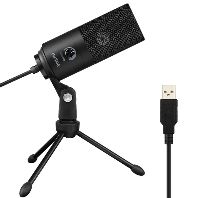 Fifine Metal USB Condenser Recording Microphone For Laptop  Windows Cardioid Studio Recording Vocals  Voice Over,YouTube-K669 black