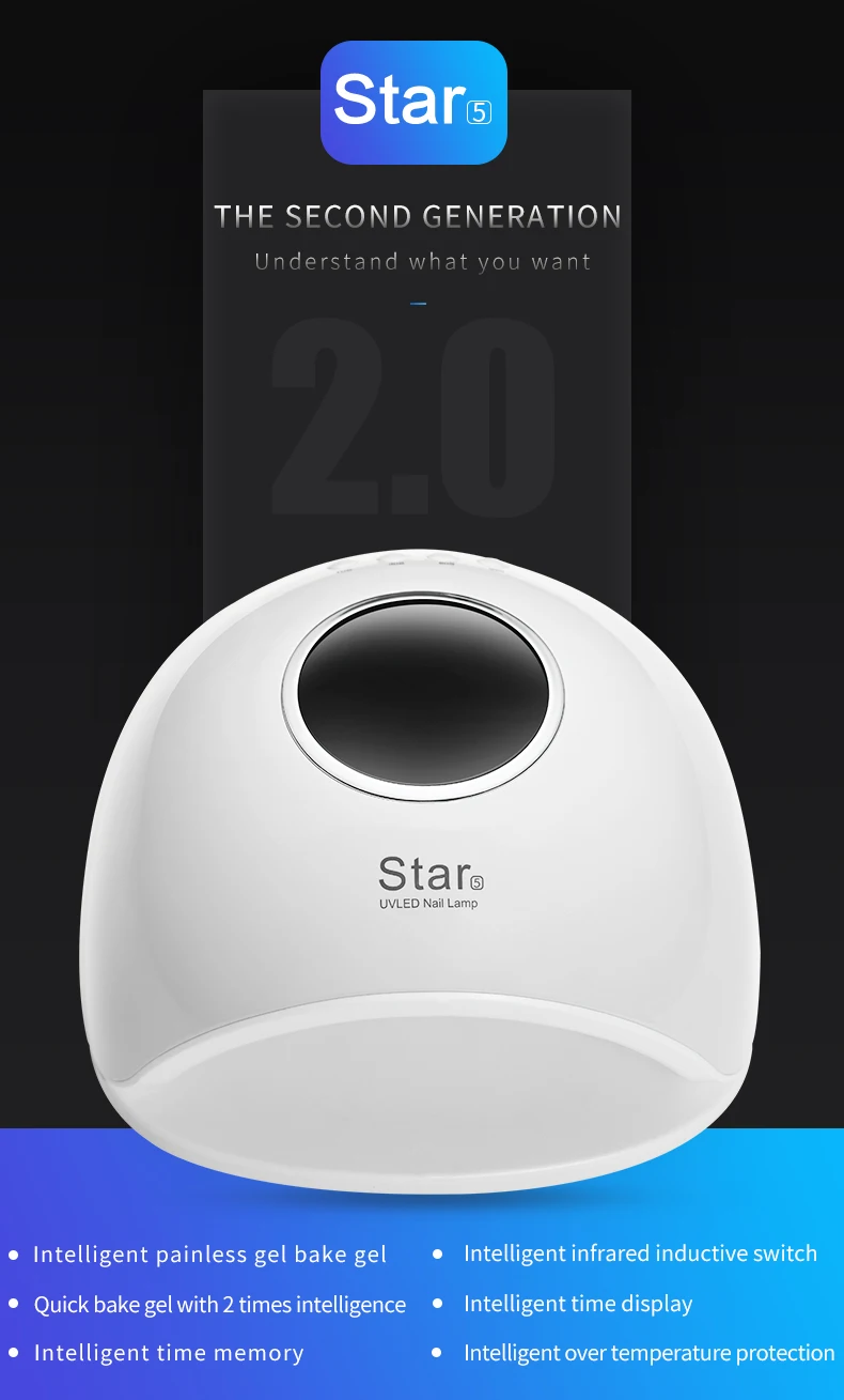ROHWXY Star5 ледяная лампа 66 Вт Сушилка для ногтей для всех ногтей Гель-лак светодиодная УФ-лампа для ногтей с ЖК-дисплеем для профессионального дизайна ногтей инструмент