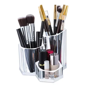 

Clear Acrylic Makeup Brush Holder Cosmetic Organizer Box for Lipstick Eyeliner Pencil Nail Polish
