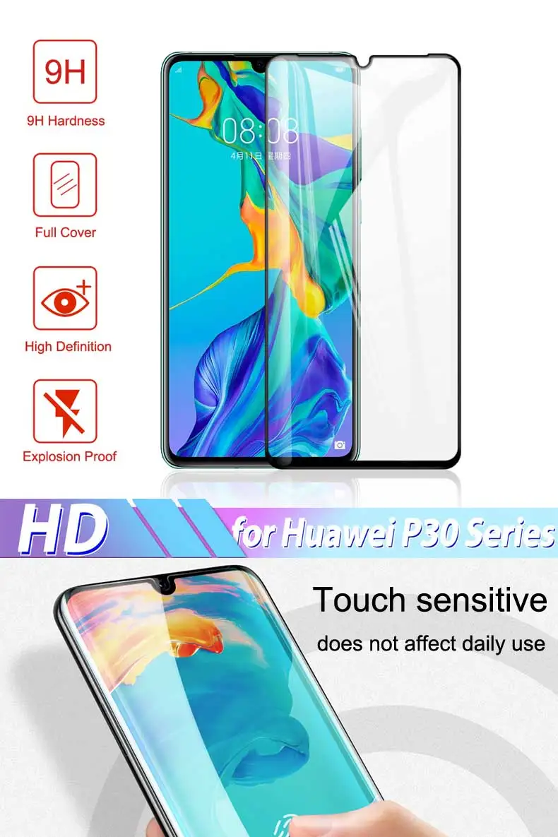 11D полное покрытие из закаленного стекла для huawei P30 Honor 10 20 Lite 10i 20i защитное стекло на Honor V20 8X 8A 8C 8S пленка