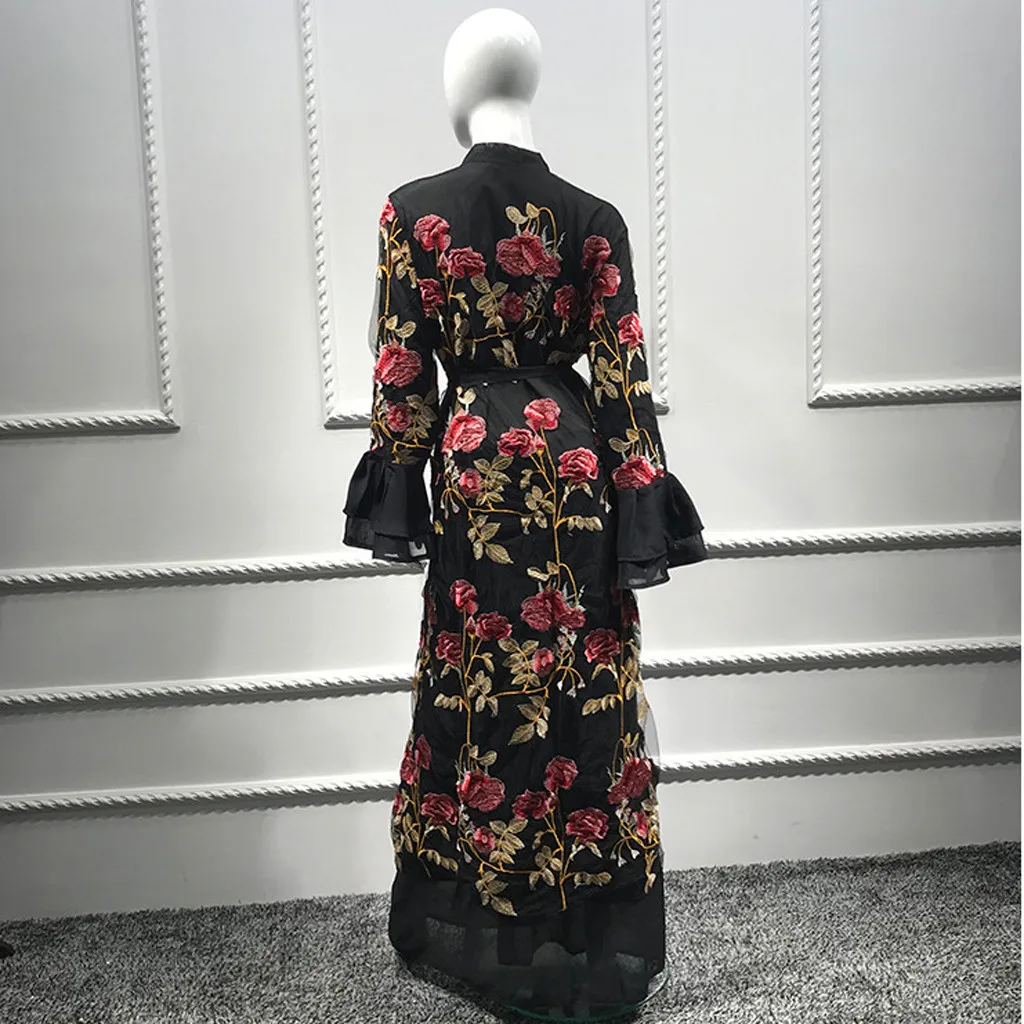 Abaya исламское турецкое длинное платье Дубай повседневное женское цветочное длинное платье с принтом халат открытый кардиган «абайя» мусульманское дубайское платье