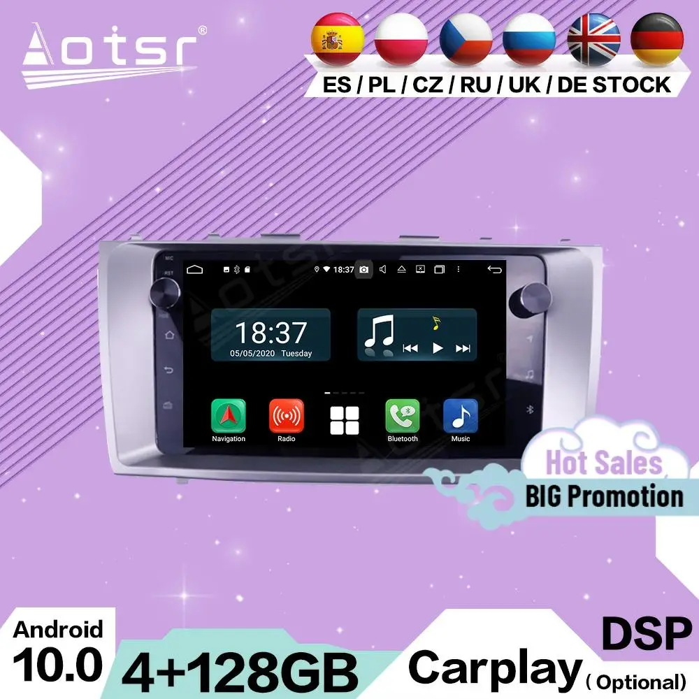 

128G Carplay Multimedia Stereo Android 10 For Toyota Camry 2006 2007 2008 2009 2010 2011 GPS Navigation Radio Receiver Head Unit