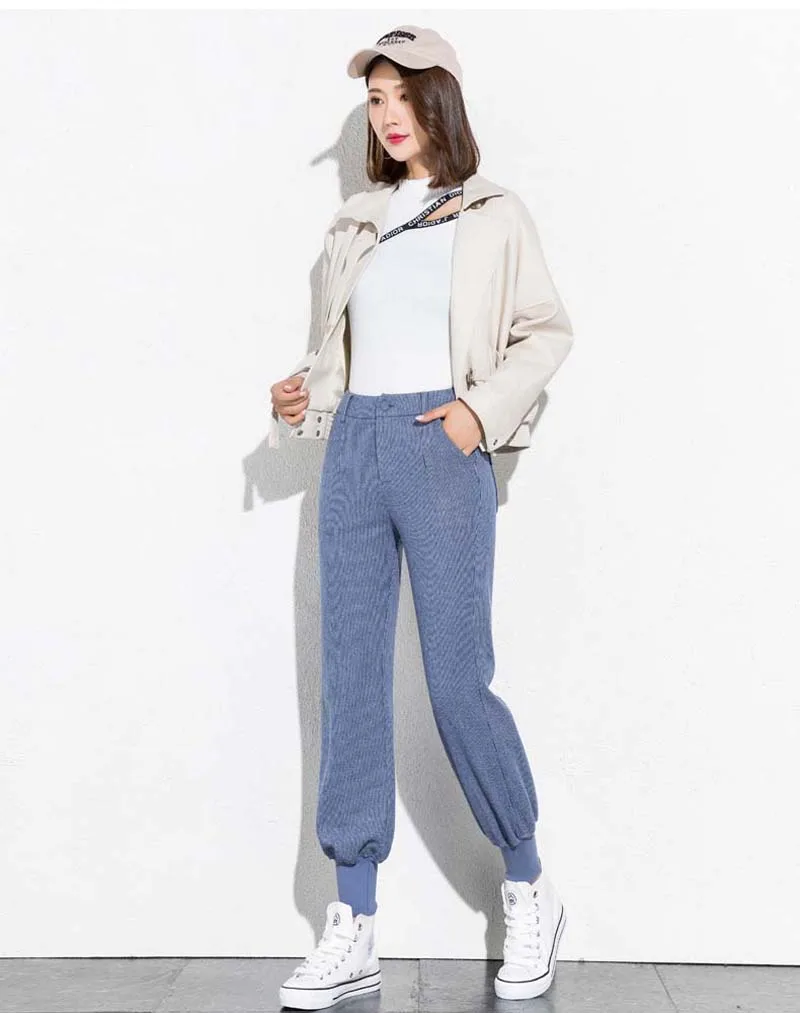 Vintage Women Lantern pants Large size Autumn Winter Loose Fashion Female trousers Solid color Harem pants YNZZU YB390