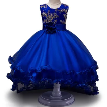 

Girls Sleeveless Princess Children flower Party dress Wedding 3-12 Years Girls Trailing Party Prom High Quality Lace vestido