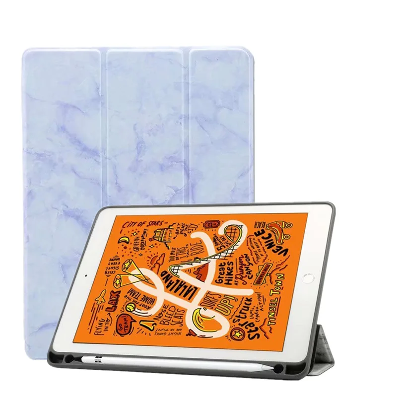 

Applicable iPad Air3 2019 Leather Case for Tablet Computer Apple iPad Pro10.5 Marble with Pen Slot Protective Case