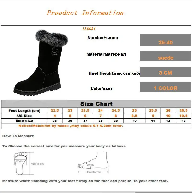 Autumn Low-heeled Flat Mid Boots Women Short Plush Keep Warm Snow Boots Shoes Woman Round Toe Side Zipper Fashion Boots Booties