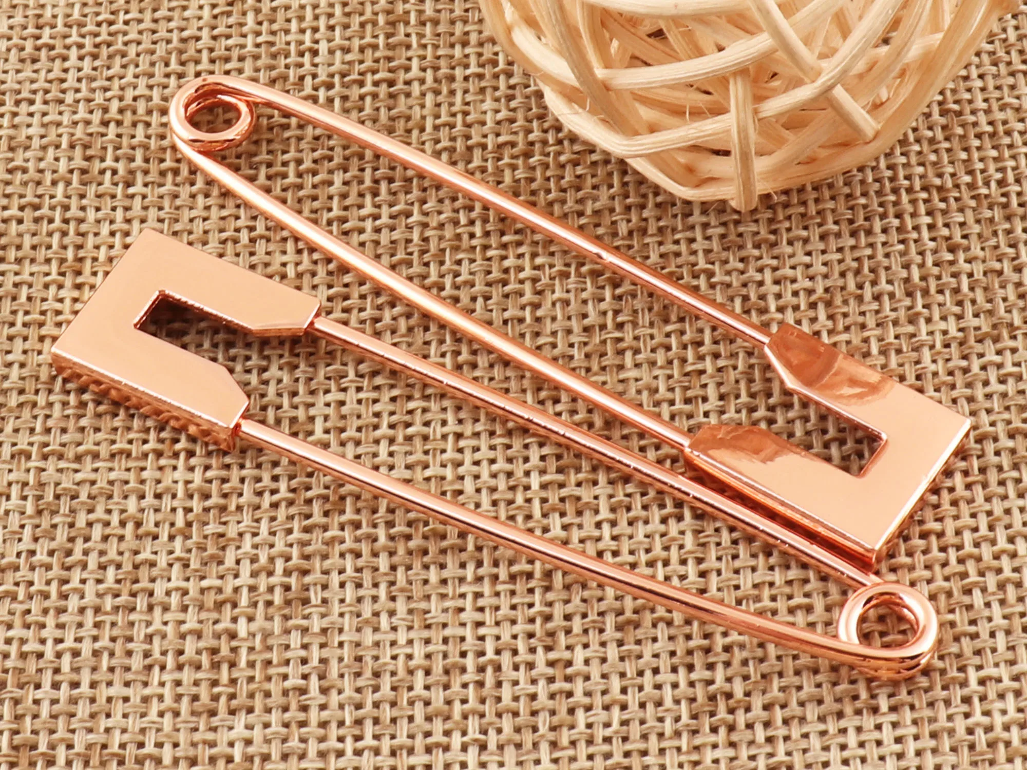 Large Craft Safety Pins Gold/Rose Gold Plated Safety Pin Brooch Stitch  Markers,Metal Safety Pins Loops Charms Jewelry-4(10cm) - AliExpress