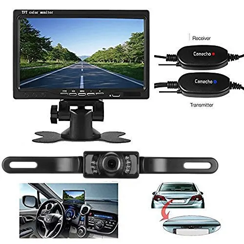 

7-Inch Wireless Reversing System High-definition Digital Display Night Vision Long License Plate Webcam Wireless Rear View