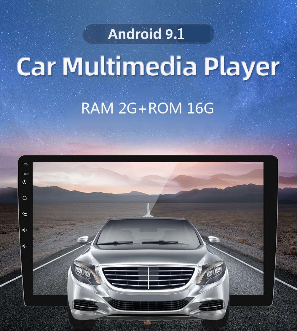 10 дюймов 1 Din Android 9,1 универсальный автомобильный мультимедийный плеер 2din Авторадио gps навигация Wifi Зеркало Ссылка аудио автомобильное радио