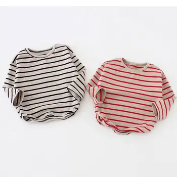 

9M-3T Spring autumn Baby Girls Boys Shirt Long Sleeve Stripe Tops Soft cotton Toddler Kids T-Shirt Warm fashion Clothes