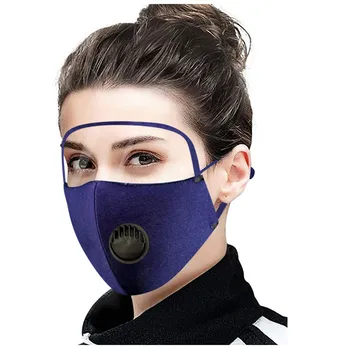 

Outdoor Dustproof Anti-Fog Protect Breathable Valve Face Mask With Eyes Shield Respirator Mouth Mask Reusable mascarillas