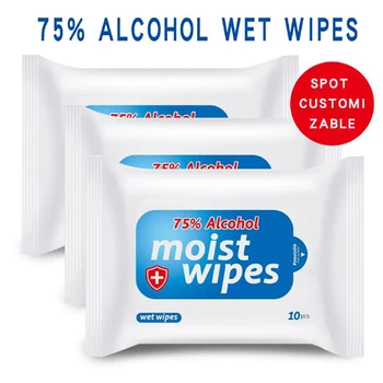 

Health Care 75% alcohol Swabs Pads Wipes Cleaning Sterilization 10pcs/set