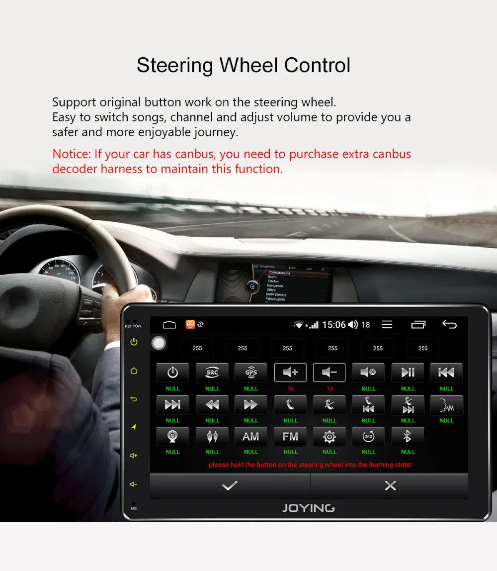 Clearance JOYING 2 din car radio Android 8.1 Octa Core 8 inch 1024*600 Support 4G fast boot DSP SWC GPS Navigation universal car radio HD 20