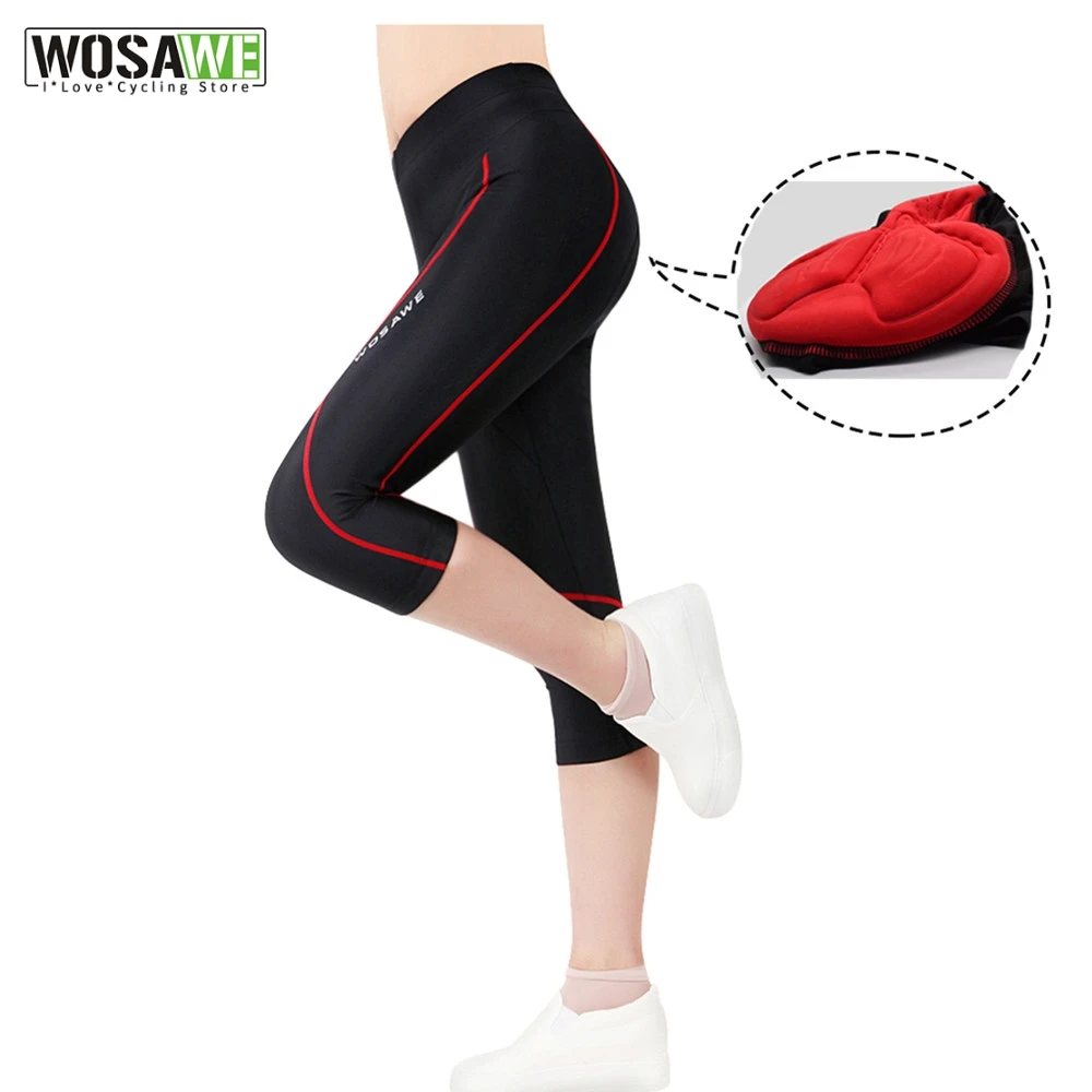 WOSAWE Womens Cycling Pants 3D Gel Padded Breathable Tights Trousers Road  Bike