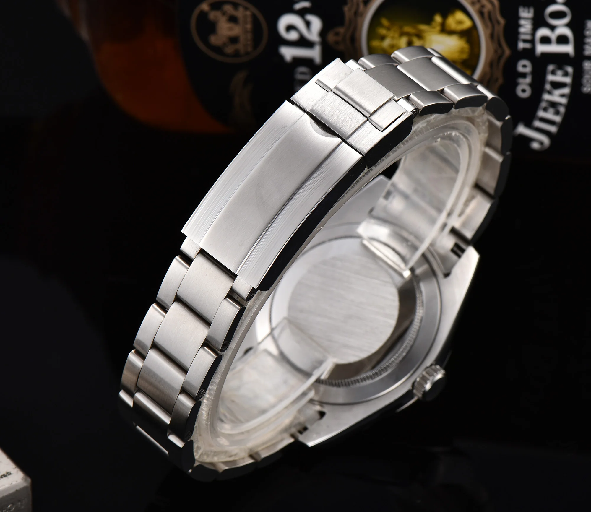 Часы AIK мужские 39 мм с твердой задней частью сапфировое стекло светящаяся рука черный циферблат автоматический механизм 316L нержавеющая сталь браслет Z225-8